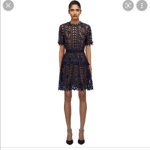 Brand new. Never worn. Self portrait lace A line dress In navy